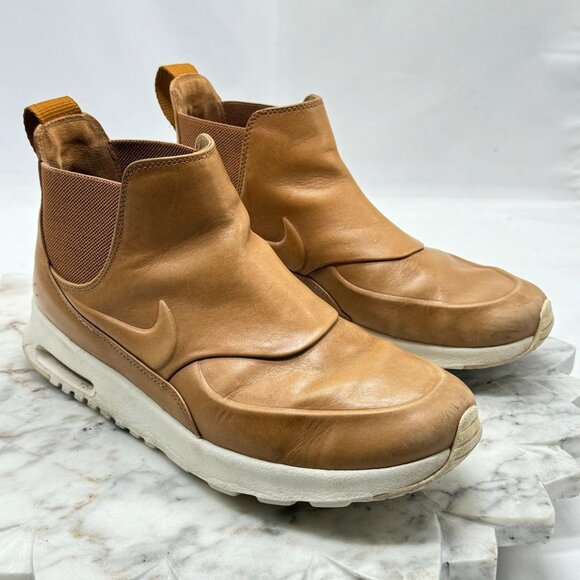 Nike Air Max Thea Mid Ale Brown Tan Sz8.5 859550-200 Slip On Leather Ankle Boots - Picture 8 of 16